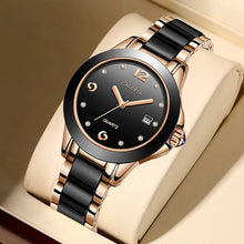 Load image into Gallery viewer, LIGE Sunkta Fashion Elegant Women&#39;s Watches Casual Luxury Ceramic Waterproof Ladies Clock Auto Date Dress Quartz Woman Watch+Box