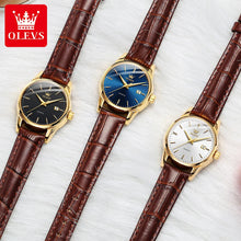 Load image into Gallery viewer, OLEVS Watch 6898 Women Watches Original Elegant Quartz Watch Waterproof Luminous Leather Strap Date Ladies Set Bracelet Watch