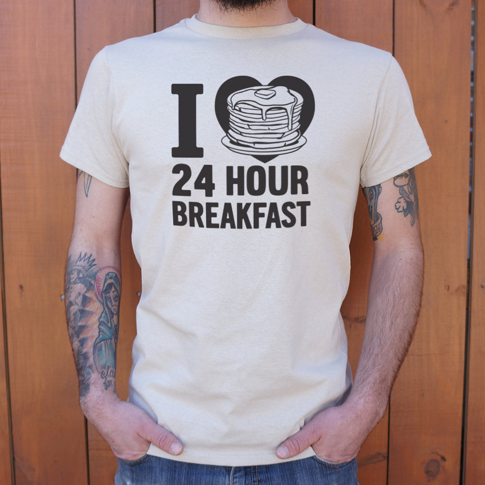 I Heart 24-Hour Breakfast T-Shirt (Mens)