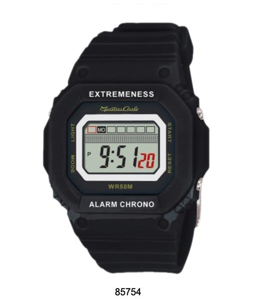 Montres Carlo Black Digital 50 Meter LCD Watch