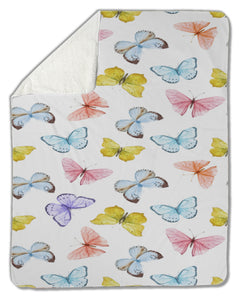 Blanket, Watercolor butterfly