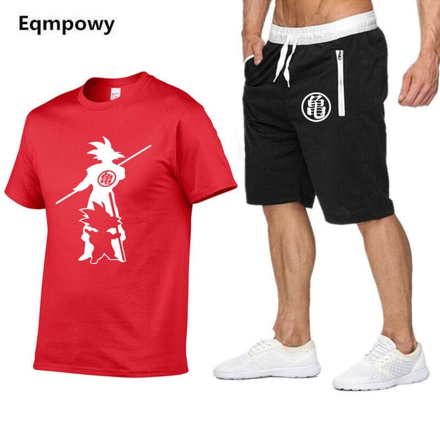 Tracksuit Men Sets Male Sweatshirt Pants Summer Men's Cropped T Shirt Shorts Casual Suits Sportswear Mens Clothing