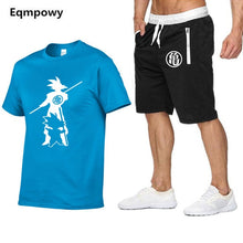 Load image into Gallery viewer, Tracksuit Men Sets Male Sweatshirt Pants Summer Men&#39;s Cropped T Shirt Shorts Casual Suits Sportswear Mens Clothing