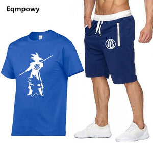 Tracksuit Men Sets Male Sweatshirt Pants Summer Men's Cropped T Shirt Shorts Casual Suits Sportswear Mens Clothing