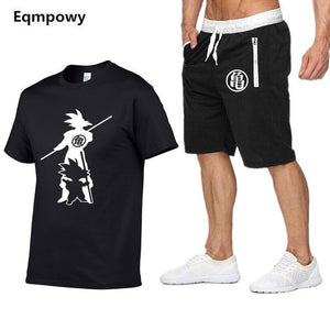 Tracksuit Men Sets Male Sweatshirt Pants Summer Men's Cropped T Shirt Shorts Casual Suits Sportswear Mens Clothing
