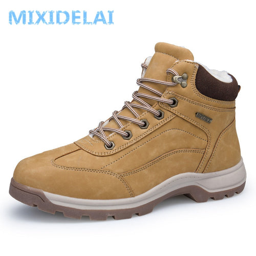 Men Boots Size 39-47 Designer Mens Shoes Winter Boots Waterproof Men Snow Boots Lace Up Men Ankle Boots Warm Winter Shoes Male