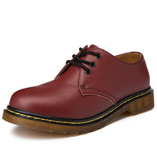 Load image into Gallery viewer, Dr. M Women Men Couple Lace Up Plus Size 34-46 Low Top Red Black Brown Martens Oxford Shoes