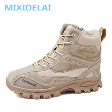 Load image into Gallery viewer, Winter Autumn Men Military Boots Quality Special Force Tactical Desert Combat Ankle Boats Army Work Shoes Leather Snow Boots
