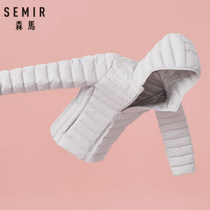SEMIR 2018 New Parkas basic Winter jackets Female Women Winter plus velvet lamb hooded Coats Down Winter Jacket Womens Outwear