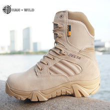 Load image into Gallery viewer, Winter Autumn Men Military Boots Quality Special Force Tactical Desert Combat Ankle Boats Army Work Shoes Leather Snow Boots