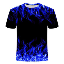 Load image into Gallery viewer, high quality fashion sales Men&#39;s New Summer T-shirt With Round Neck Short Sleeve Blue green red purple Flame 3D Printed Top