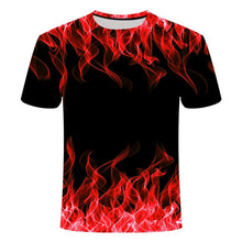 Load image into Gallery viewer, high quality fashion sales Men&#39;s New Summer T-shirt With Round Neck Short Sleeve Blue green red purple Flame 3D Printed Top