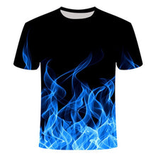 Load image into Gallery viewer, high quality fashion sales Men&#39;s New Summer T-shirt With Round Neck Short Sleeve Blue green red purple Flame 3D Printed Top