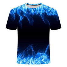 Load image into Gallery viewer, high quality fashion sales Men&#39;s New Summer T-shirt With Round Neck Short Sleeve Blue green red purple Flame 3D Printed Top