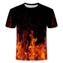 Load image into Gallery viewer, high quality fashion sales Men&#39;s New Summer T-shirt With Round Neck Short Sleeve Blue green red purple Flame 3D Printed Top