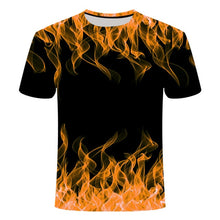 Load image into Gallery viewer, high quality fashion sales Men&#39;s New Summer T-shirt With Round Neck Short Sleeve Blue green red purple Flame 3D Printed Top