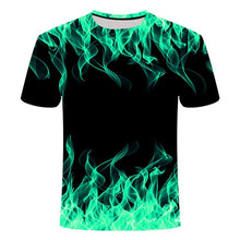 Load image into Gallery viewer, high quality fashion sales Men&#39;s New Summer T-shirt With Round Neck Short Sleeve Blue green red purple Flame 3D Printed Top