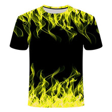 Load image into Gallery viewer, high quality fashion sales Men&#39;s New Summer T-shirt With Round Neck Short Sleeve Blue green red purple Flame 3D Printed Top