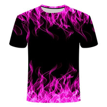 Load image into Gallery viewer, high quality fashion sales Men&#39;s New Summer T-shirt With Round Neck Short Sleeve Blue green red purple Flame 3D Printed Top