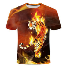 Load image into Gallery viewer, high quality fashion sales Men&#39;s New Summer T-shirt With Round Neck Short Sleeve Blue green red purple Flame 3D Printed Top