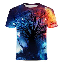 Load image into Gallery viewer, high quality fashion sales Men&#39;s New Summer T-shirt With Round Neck Short Sleeve Blue green red purple Flame 3D Printed Top