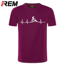 Load image into Gallery viewer, REM Mountain Bike Heartbeat Funny MTB Dirt Bike T Shirt Plus Size Custom Short Sleeve Men&#39;s T-shirt Fashion Family Cotton