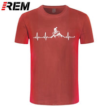 Load image into Gallery viewer, REM Mountain Bike Heartbeat Funny MTB Dirt Bike T Shirt Plus Size Custom Short Sleeve Men&#39;s T-shirt Fashion Family Cotton