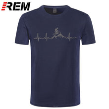 Load image into Gallery viewer, REM Mountain Bike Heartbeat Funny MTB Dirt Bike T Shirt Plus Size Custom Short Sleeve Men&#39;s T-shirt Fashion Family Cotton