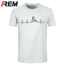 Load image into Gallery viewer, REM Mountain Bike Heartbeat Funny MTB Dirt Bike T Shirt Plus Size Custom Short Sleeve Men&#39;s T-shirt Fashion Family Cotton