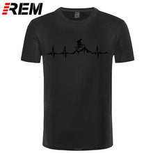 Load image into Gallery viewer, REM Mountain Bike Heartbeat Funny MTB Dirt Bike T Shirt Plus Size Custom Short Sleeve Men&#39;s T-shirt Fashion Family Cotton