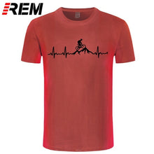 Load image into Gallery viewer, REM Mountain Bike Heartbeat Funny MTB Dirt Bike T Shirt Plus Size Custom Short Sleeve Men&#39;s T-shirt Fashion Family Cotton