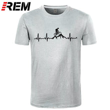 Load image into Gallery viewer, REM Mountain Bike Heartbeat Funny MTB Dirt Bike T Shirt Plus Size Custom Short Sleeve Men&#39;s T-shirt Fashion Family Cotton