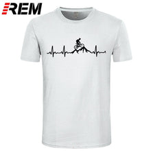 Load image into Gallery viewer, REM Mountain Bike Heartbeat Funny MTB Dirt Bike T Shirt Plus Size Custom Short Sleeve Men&#39;s T-shirt Fashion Family Cotton