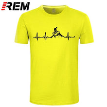 Load image into Gallery viewer, REM Mountain Bike Heartbeat Funny MTB Dirt Bike T Shirt Plus Size Custom Short Sleeve Men&#39;s T-shirt Fashion Family Cotton