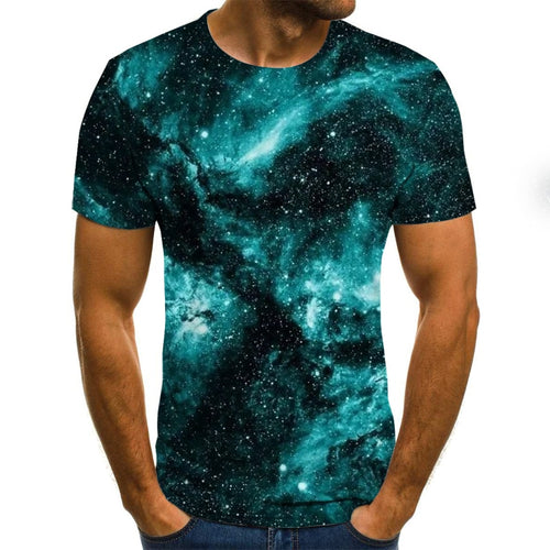 2020 new fashion men's T-shirt beautiful starry sky tops 3D printed short sleeve summer round neck shirt trendy streetwear