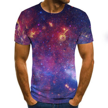 Load image into Gallery viewer, 2020 new fashion men&#39;s T-shirt beautiful starry sky tops 3D printed short sleeve summer round neck shirt trendy streetwear