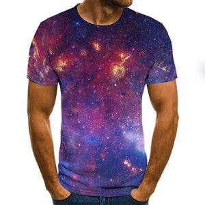 2020 new fashion men's T-shirt beautiful starry sky tops 3D printed short sleeve summer round neck shirt trendy streetwear