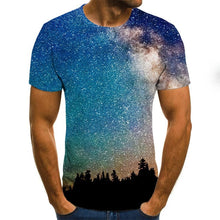 Load image into Gallery viewer, 2020 new fashion men&#39;s T-shirt beautiful starry sky tops 3D printed short sleeve summer round neck shirt trendy streetwear