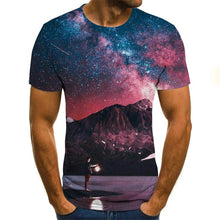 Load image into Gallery viewer, 2020 new fashion men&#39;s T-shirt beautiful starry sky tops 3D printed short sleeve summer round neck shirt trendy streetwear