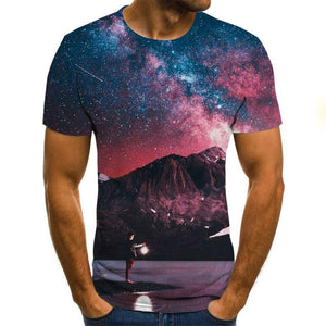 2020 new fashion men's T-shirt beautiful starry sky tops 3D printed short sleeve summer round neck shirt trendy streetwear