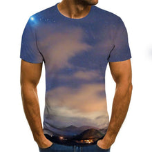 Load image into Gallery viewer, 2020 new fashion men&#39;s T-shirt beautiful starry sky tops 3D printed short sleeve summer round neck shirt trendy streetwear