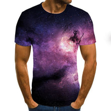 Load image into Gallery viewer, 2020 new fashion men&#39;s T-shirt beautiful starry sky tops 3D printed short sleeve summer round neck shirt trendy streetwear