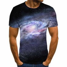 Load image into Gallery viewer, 2020 new fashion men&#39;s T-shirt beautiful starry sky tops 3D printed short sleeve summer round neck shirt trendy streetwear