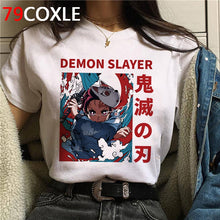 Load image into Gallery viewer, Hot Demon Slayer Funny Cartoon T Shirt Men Fashion Kimetsu No Yaiba T-shirt Graphic Japanese Anime Tshirt Hip Hop Top Tees Male
