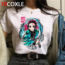 Load image into Gallery viewer, Hot Demon Slayer Funny Cartoon T Shirt Men Fashion Kimetsu No Yaiba T-shirt Graphic Japanese Anime Tshirt Hip Hop Top Tees Male