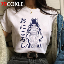 Load image into Gallery viewer, Hot Demon Slayer Funny Cartoon T Shirt Men Fashion Kimetsu No Yaiba T-shirt Graphic Japanese Anime Tshirt Hip Hop Top Tees Male