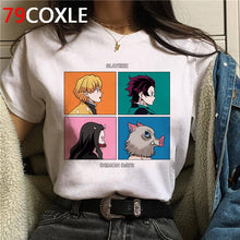 Load image into Gallery viewer, Hot Demon Slayer Funny Cartoon T Shirt Men Fashion Kimetsu No Yaiba T-shirt Graphic Japanese Anime Tshirt Hip Hop Top Tees Male