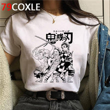 Load image into Gallery viewer, Hot Demon Slayer Funny Cartoon T Shirt Men Fashion Kimetsu No Yaiba T-shirt Graphic Japanese Anime Tshirt Hip Hop Top Tees Male