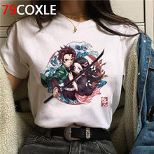 Load image into Gallery viewer, Hot Demon Slayer Funny Cartoon T Shirt Men Fashion Kimetsu No Yaiba T-shirt Graphic Japanese Anime Tshirt Hip Hop Top Tees Male