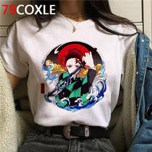 Load image into Gallery viewer, Hot Demon Slayer Funny Cartoon T Shirt Men Fashion Kimetsu No Yaiba T-shirt Graphic Japanese Anime Tshirt Hip Hop Top Tees Male
